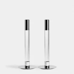 Lumiere Candlestick Silver Medium - Set Of 2