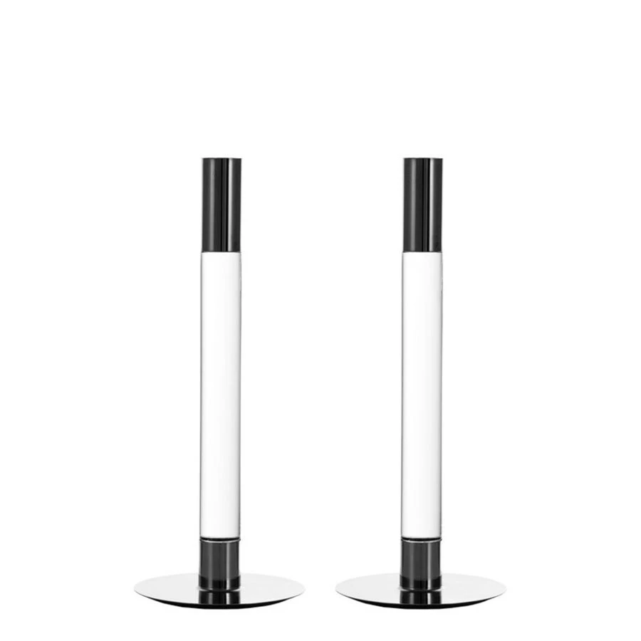 Lumiere Candlestick Silver Medium - Set Of 2 2 Lumiere Candlestick Silver Medium - Set Of 2 - Image 2