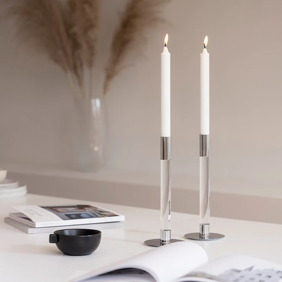 Lumiere Candlestick Silver Medium - Set Of 2 5 Lumiere Candlestick Silver Medium - Set Of 2 - Image 5