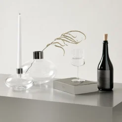 Pluto Candlestick Clear Add EngravingAdd Monogram -Orrefors Shop 6350062 2