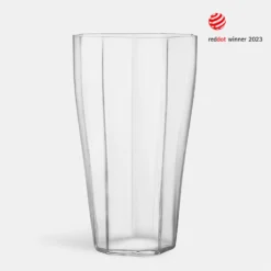 Reed Vase Clear Large Add EngravingAdd Monogram