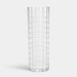 Cut In Number Checkered Vase Tall Add EngravingAdd Monogram