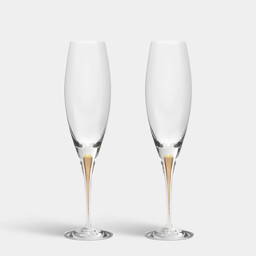 Intermezzo Gold Champagne - Set Of 2 Add EngravingAdd Monogram 1 Intermezzo Gold Champagne - Set Of 2 Add EngravingAdd Monogram