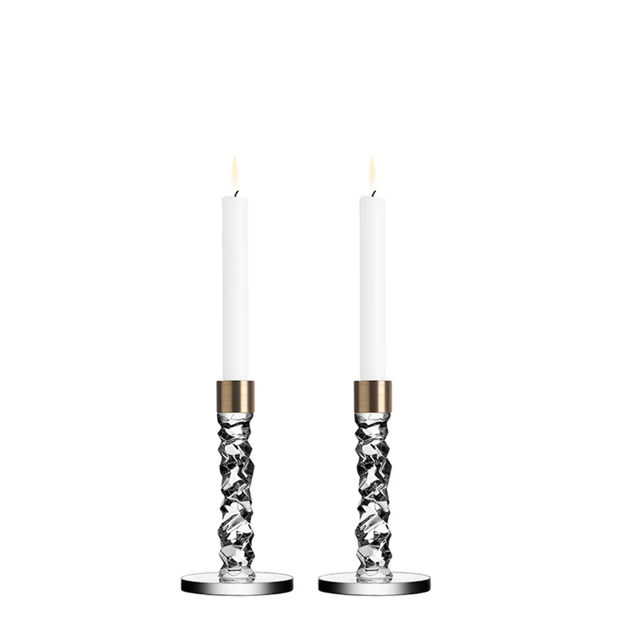 Carat Candlestick Brass Small - Set Of 2 2 Carat Candlestick Brass Small - Set Of 2 - Image 2