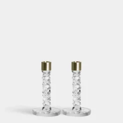 Carat Candlestick Brass Small - Set Of 2