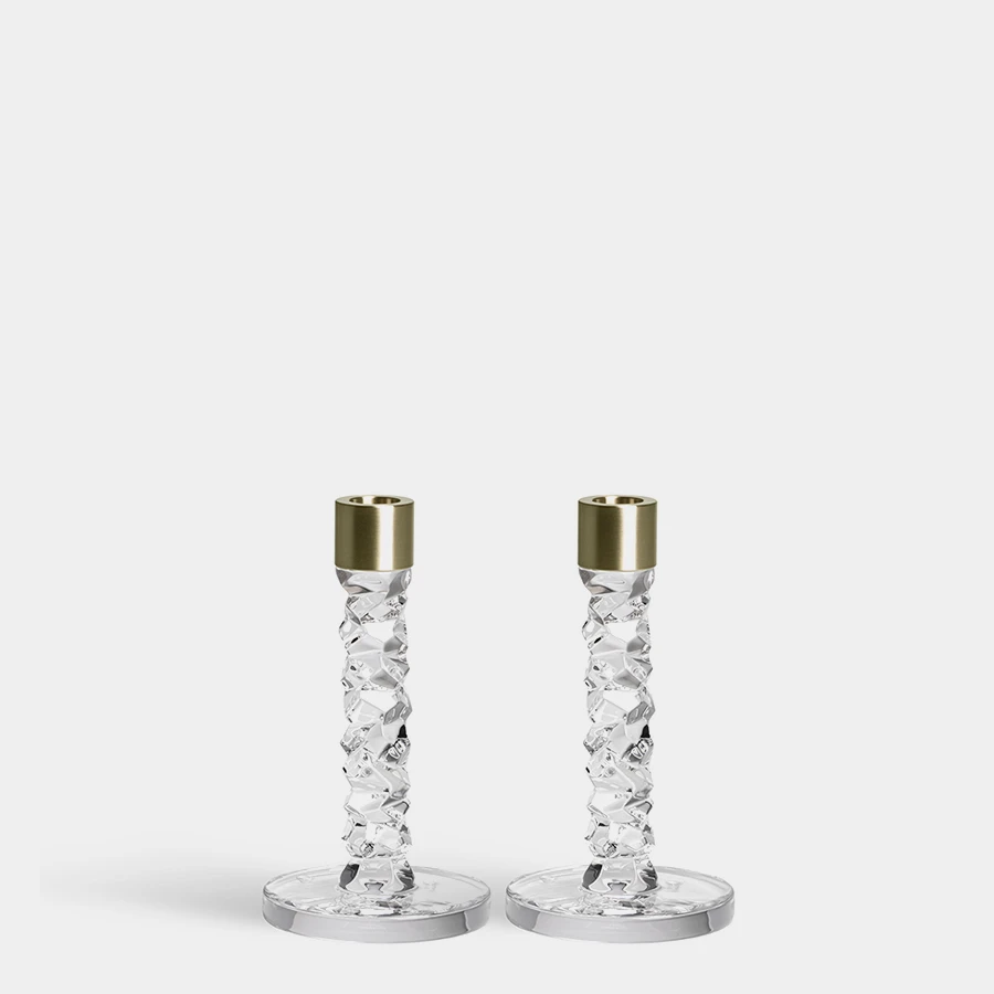 Carat Candlestick Brass Small - Set Of 2 1 Carat Candlestick Brass Small - Set Of 2