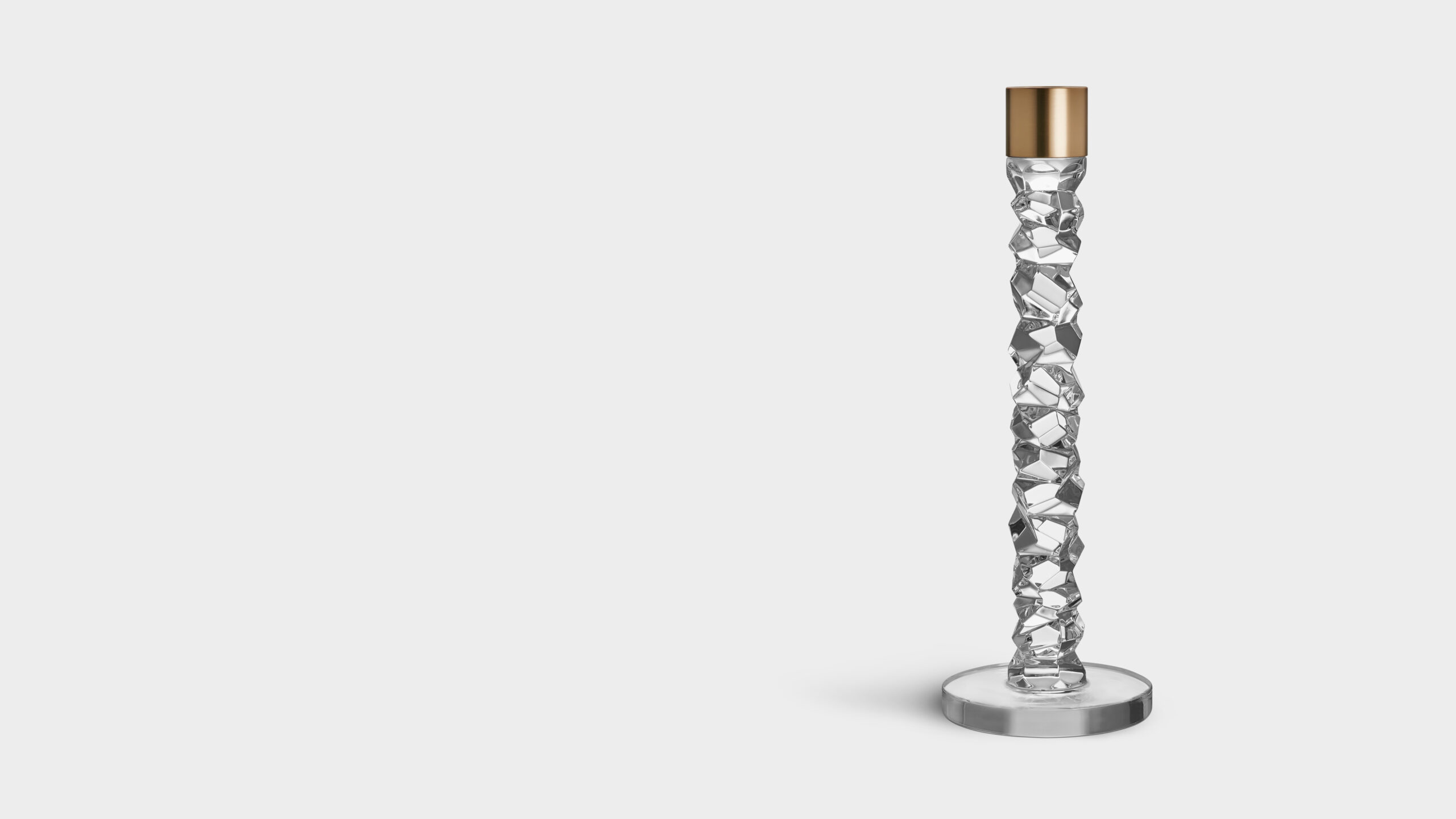 Orrefors Shop -Orrefors Shop Carat Candlestick Brass Large scaled